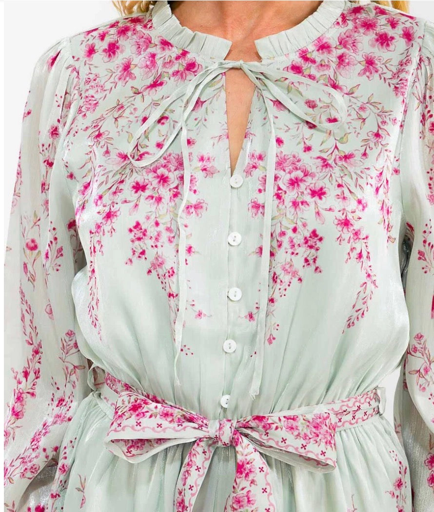 Women's Long Sleeve Floral Romper
