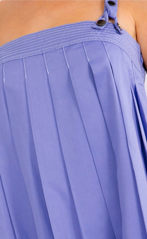 Women's Lilac Pleated Mini Dress